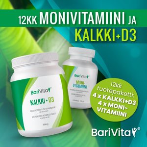Barivita 12 kk tuotepaketti Monivitamiini + Kalkki+D3.